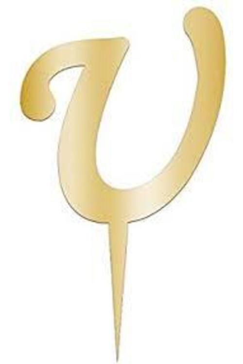 U Harf Aynalı Altın Pleksi 7 cm