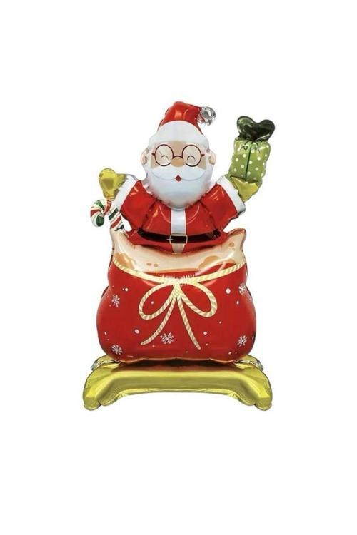 Yılbaşı Partisi Ayaklı Küçük Noel Baba Folyo Balon