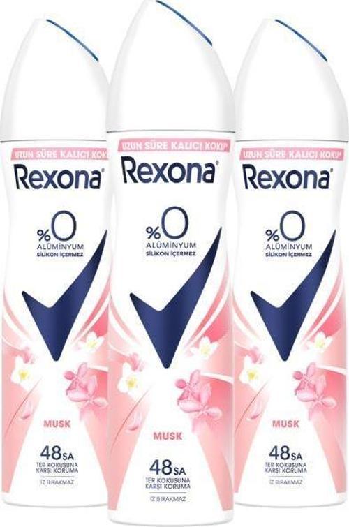 Musk %0 Alüminyum 48 Saat Kadın Sprey Deodorant 150 ml X 3 Adet