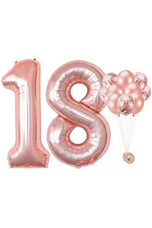 18 Yaş Rose Gold Folyo Balon Set