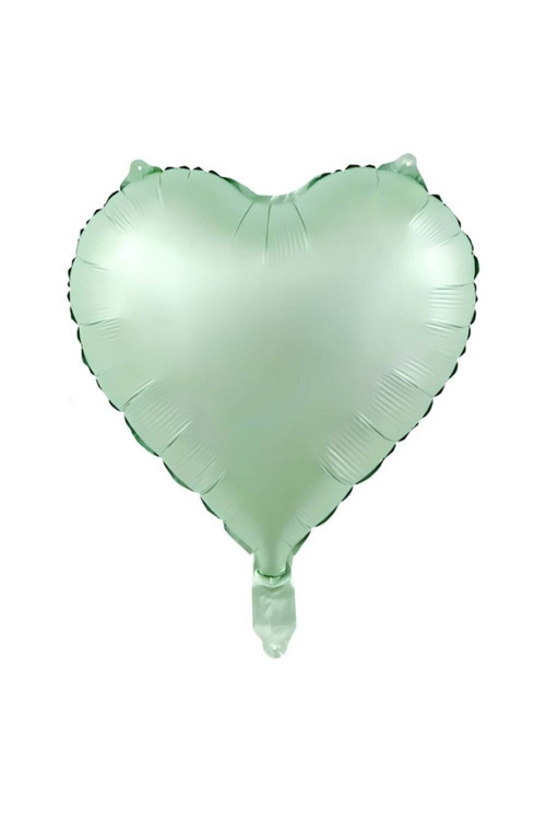 Retro Su Yeşili Kalp Folyo Balon 1 Adet