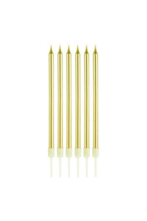 Altın Renk 6 Lı Pasta Mumu 13 Cm