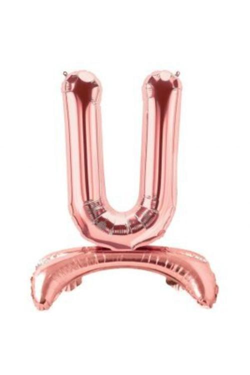 Ayakta Durabilen Rose Gold U Harf Folyo Balon