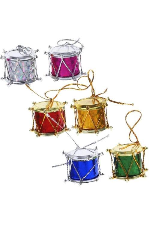Yılbaşı Partisi 3 cm Karışık Renk  Davul 6 Adet