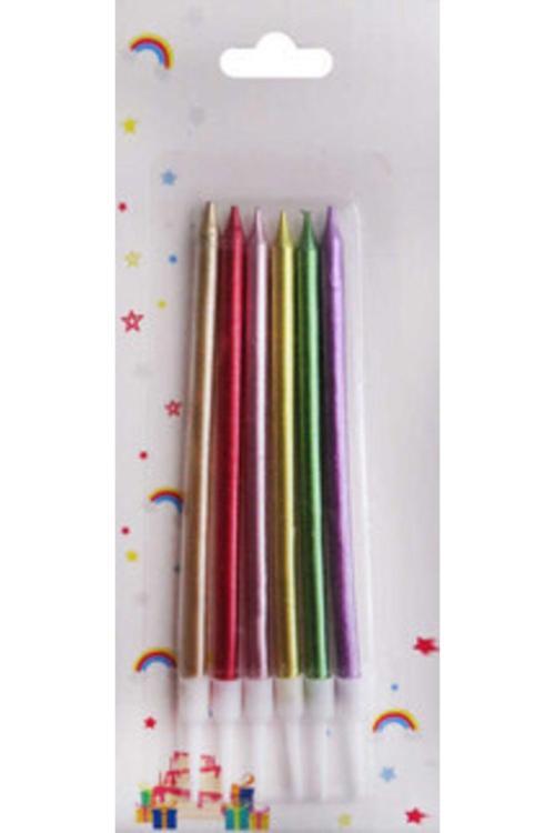 Metalik Mum Karışık Renk 6 Lı