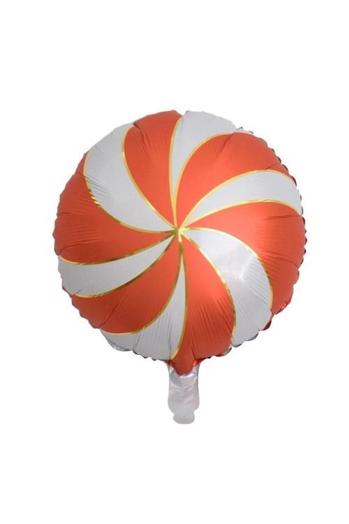 Kırmızı Beyaz Şeker Görünümlü Folyo Balon
