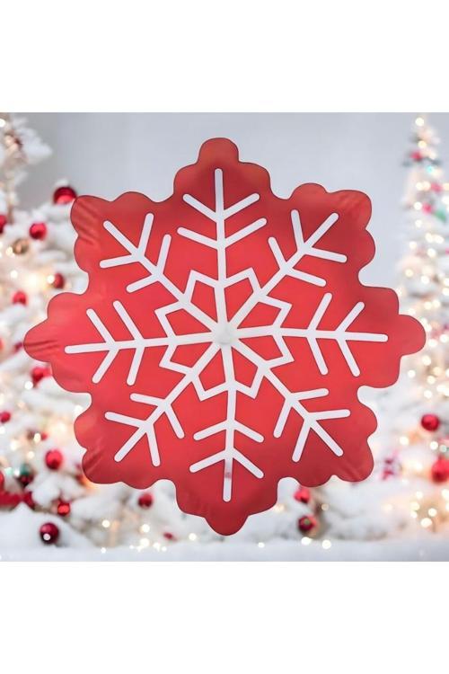 Yılbaşı Partisi Kırmızı Beyaz Kartanesi Şekilli Folyo Balon