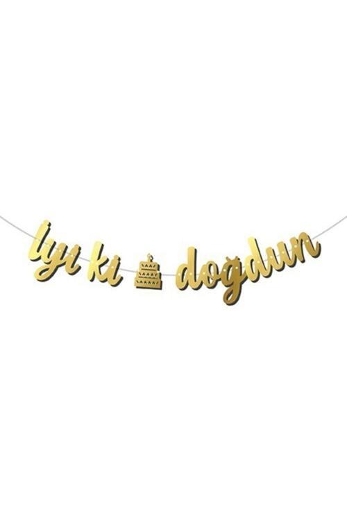 Iyi Ki Doğdun Gold Banner Afiş