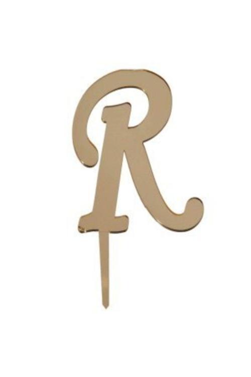 R Harf Aynalı Altın Pleksi 7 cm