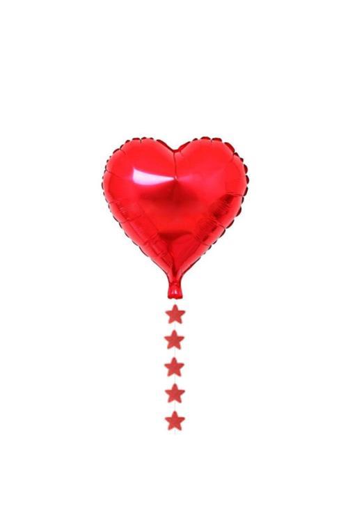 Kırmızı Kalp Folyo Balon Kuyruğu