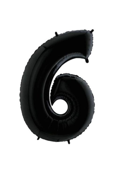 Siyah 6 Rakam Folyo Balon 100 Cm 1 Adet