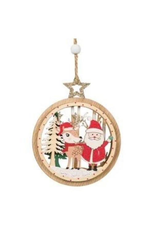 Yılbaşı Çam Ağacı Noel Baba Geyik Dekor Süs 9 Cm 1 Adet