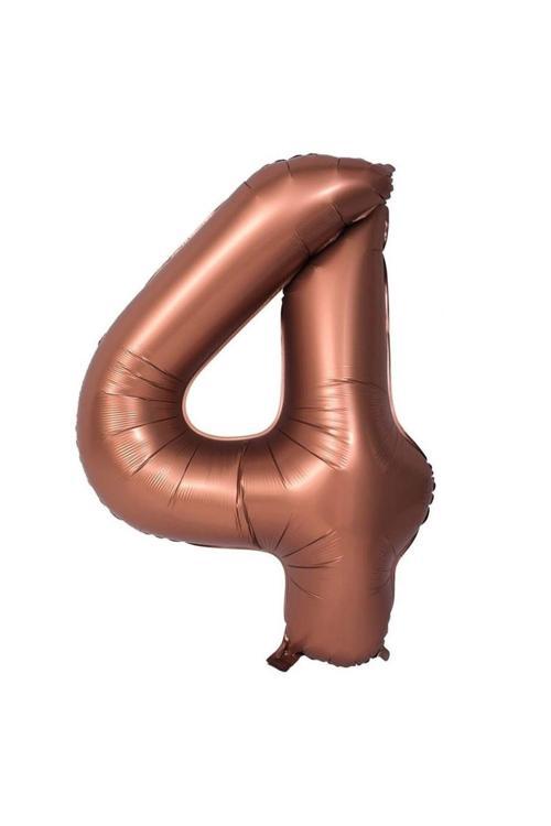 Retro Çikolata Kahve 4 Rakam Folyo Balon 100 cm
