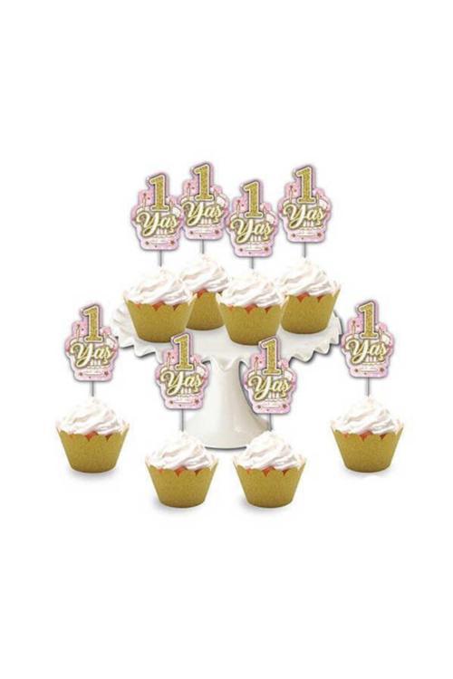 1 Yaş Pembe Eva Kürdan Simli 8 Adet