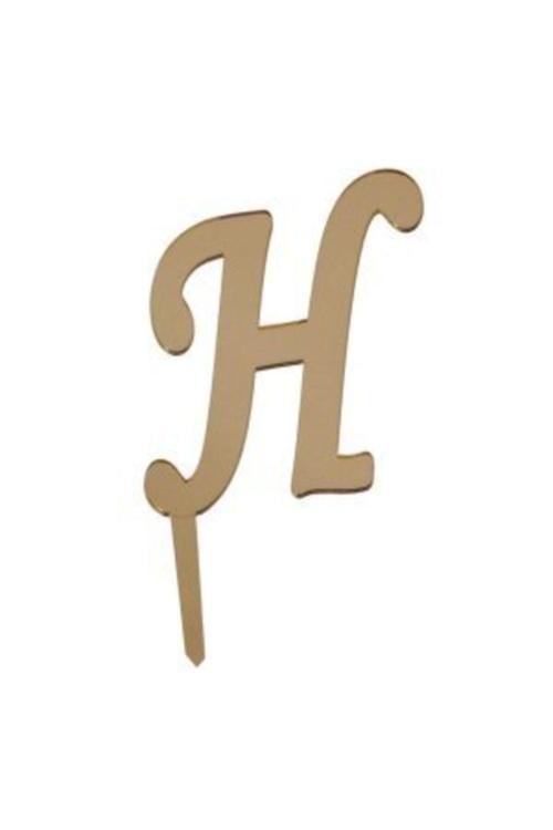 H Harf Aynalı Altın Pleksi 7 Cm