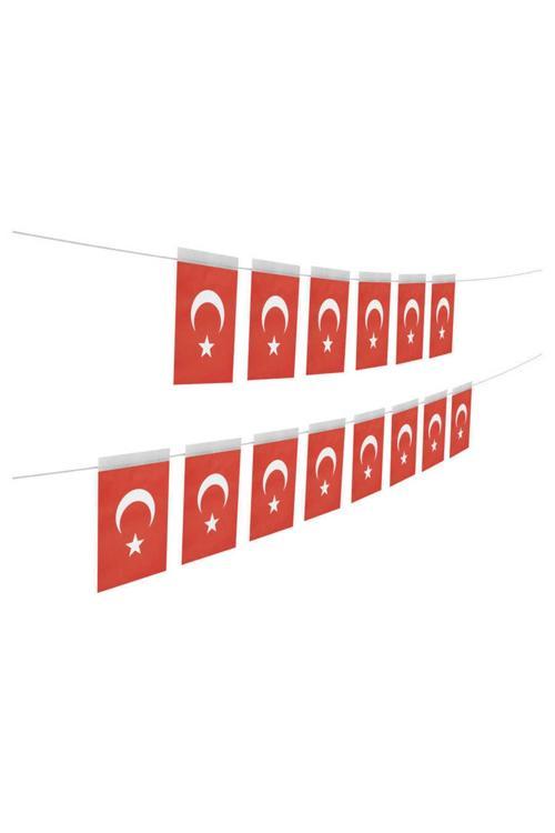 Ay Yıldız Ipli Türk Bayrağı 40 Adet