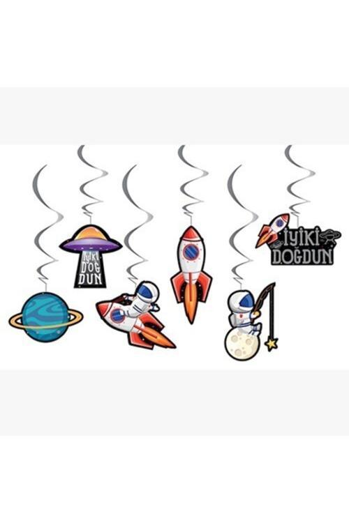 Uzay Teması 6 Lı Tavan Süs