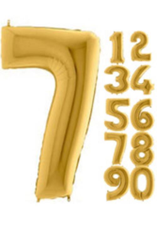 80 Cm Folyo Balon 7 Rakamı Gold Altın Renk