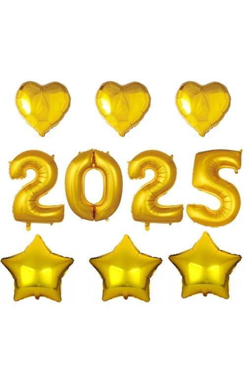Yılbaşı Partisi Gümüş 2025 Folyo Balon Set