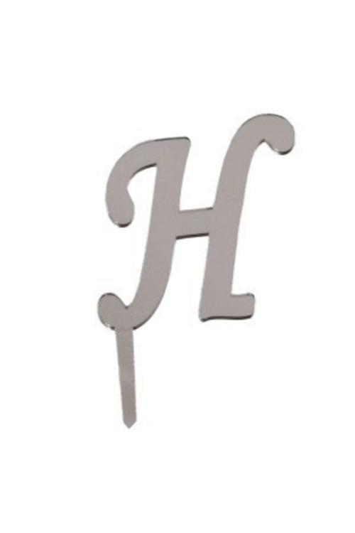 H Harf Aynalı Gümüş Pleksi 7 cm
