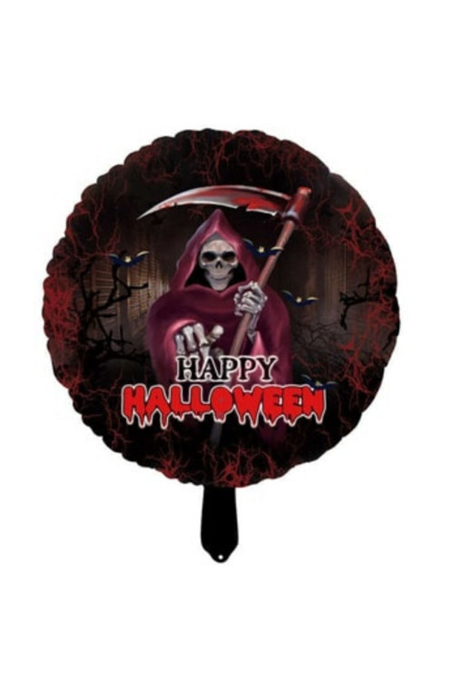 Cadılar Bayramı Oraklı Iskelet Happy Halloween Folyo Balon