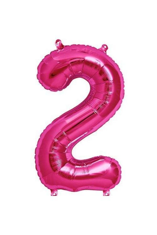 Pembe 2 Rakam Folyo Balon 40 cm 1 Adet