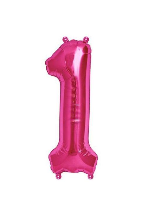 Pembe 1 Rakam Folyo Balon 40 cm 1 Adet