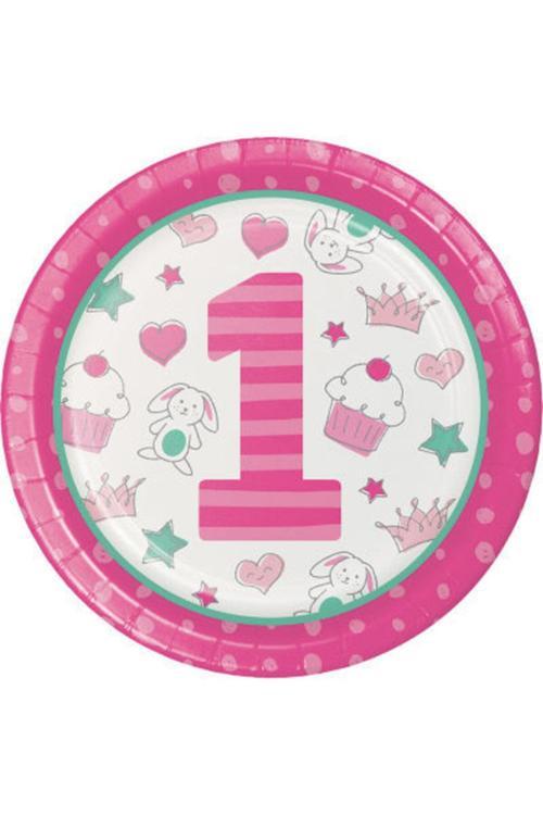 1 Yaş Kız Teması Tabak 8 Adet