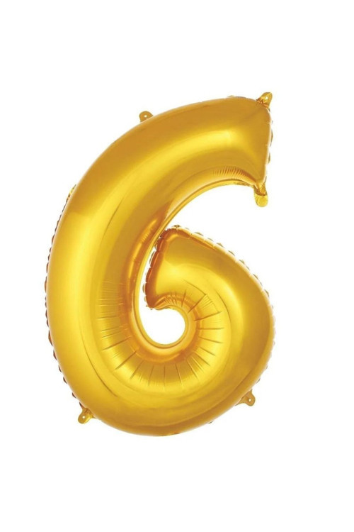 Gold 6 Rakam Folyo Balon 36 cm 1Adet