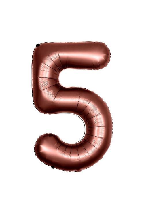 Retro Çikolata Kahve 5 Rakam Folyo Balon 100 cm