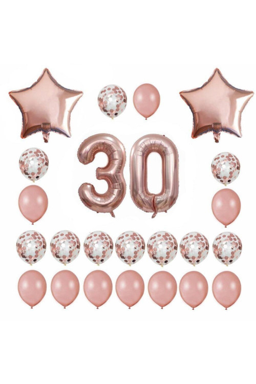 Rose Gold 30 Yaş Folyo Balon Set