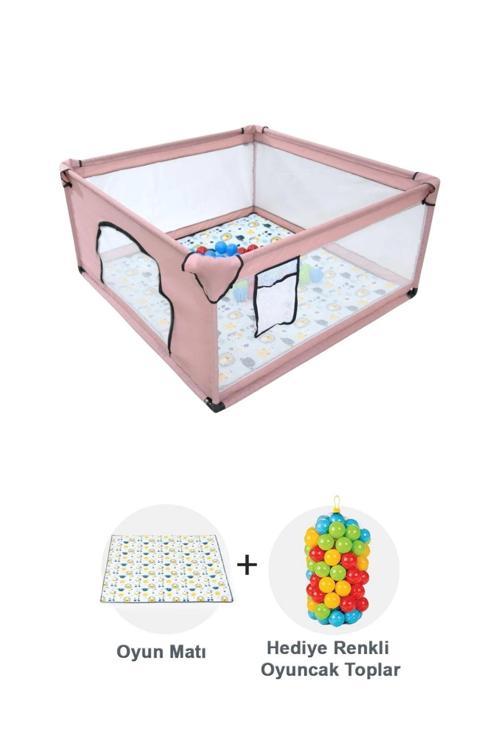 Premio Keten Güvenli Bebek Ve Çocuk Oyun Alanı Oyun Parkı 120x120 Oyun Matı Ve Topları