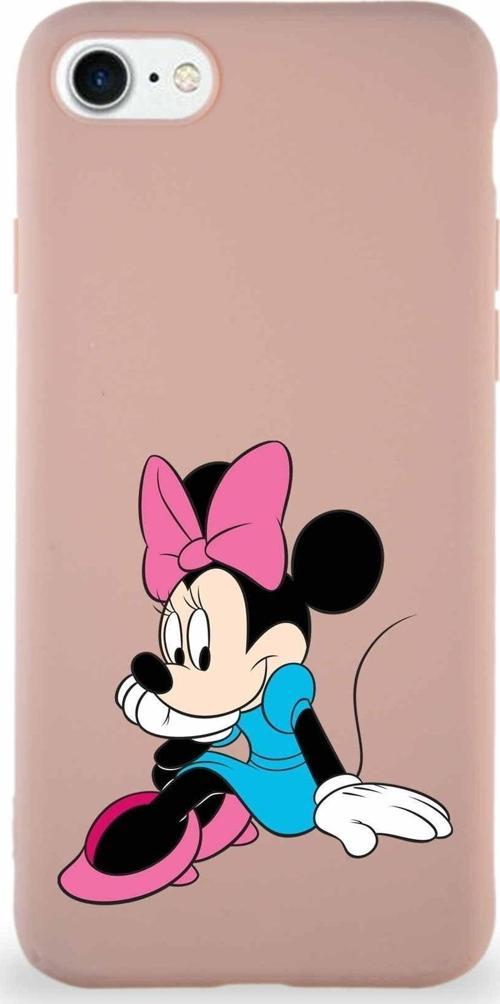 Iphone 7 Uyumlu Soft Premier Kapak Minnie Mouse-E Tasarımlı Silikon Kılıf - Pudra