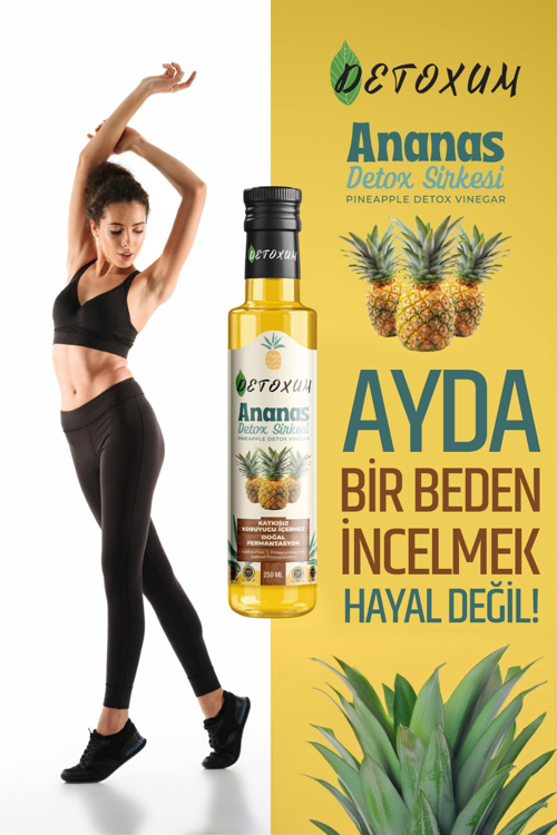 Zayıflama ya yardımcı Ananas Doğal Fermantasyon Pineapple Vinegar Detox Sirkesi
