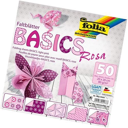Origami Kağıdı 20x20 cm. 5 Desen 50 Yaprak Basic Pembe