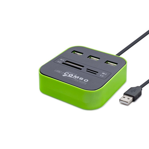 Evimdeyok Usb Hub Combo 3*Usb + Ms + Sd + M2 + Tf Yeşil HDX7006