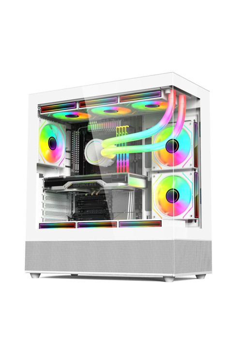 Phantom 6X120Mm Rgb Fanlı Type-C Gaming Oyuncu Bilgisayar Kasası Beyaz