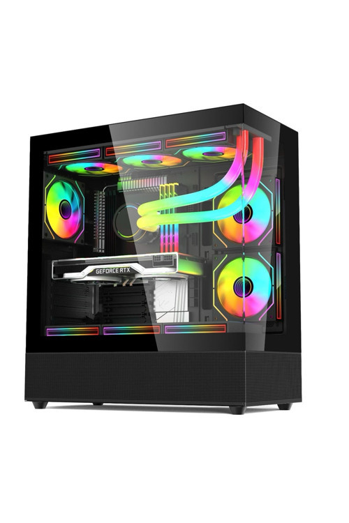 Phantom 6X120Mm Rgb Fanlı Type-C Gaming Oyuncu Bilgisayar Kasası Siyah