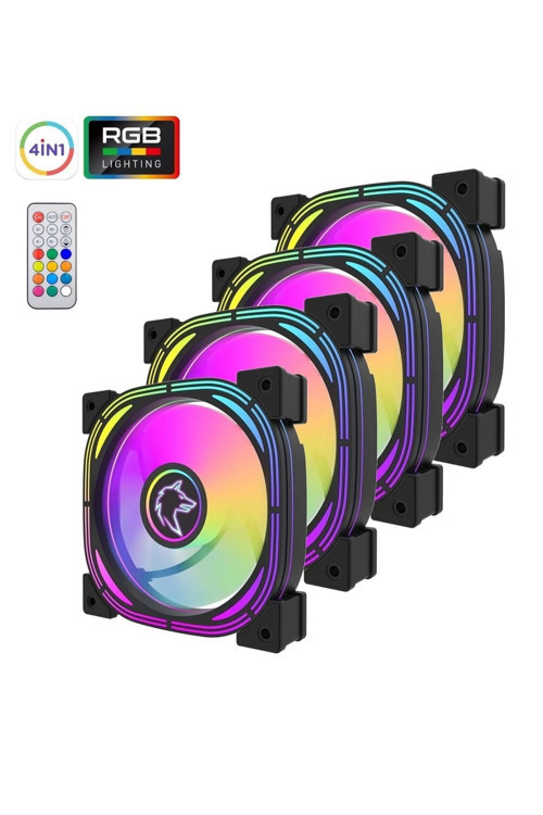 Halo V2 4X120Mm Sessiz Profesyonel Kumandalı Rgb Fan Seti