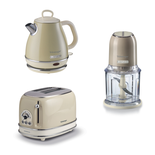 Vintage Bej 3'lü Kahvaltı Seti (Su Isıtıcı Kettle + Doğrayıcı Rondo + Ekmek Kızartma Makinesi Özel Set) KHSET08