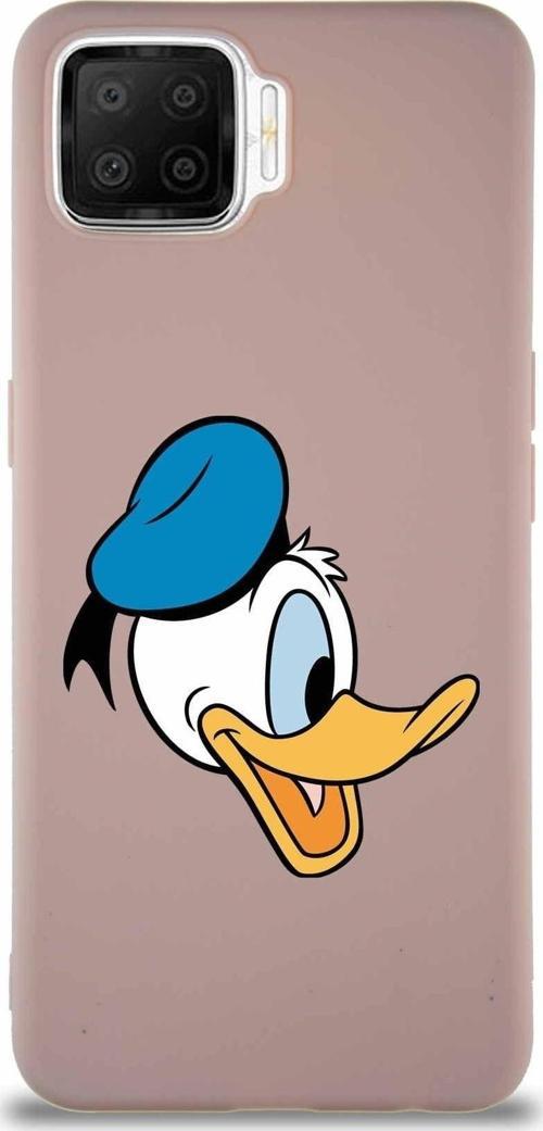 Oppo A73 Soft Premier Kapak Donald Duck-F Tasarımlı Silikon Kılıf - Pudra