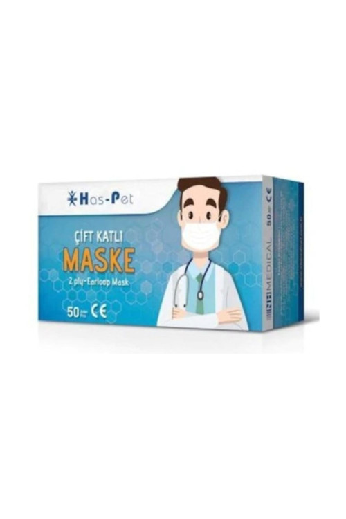 Has-Pet Çift Katli Maske 50 'Li