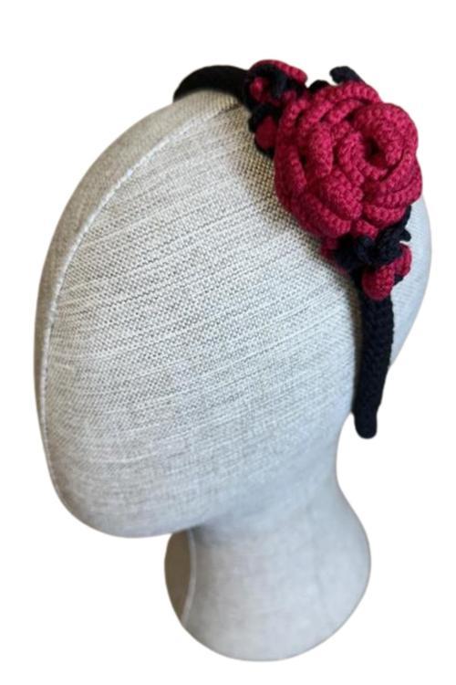 - İREM 3914 1661 El Yapımı Fuşya ve Pembe Çiçek Tasarımlı Kız Çocuk Saç Aksesuarı / Taç