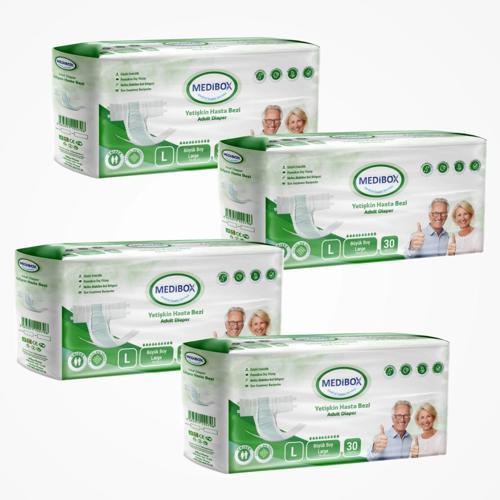 box Yetişkin Bel Bantlı Hasta Bezi (L) Large | 120 Adet