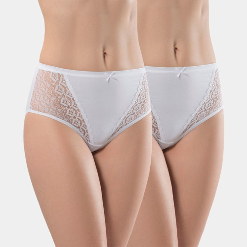 Kadın Likralı Dantelli Külot (2'li Paket) 279/Beyaz