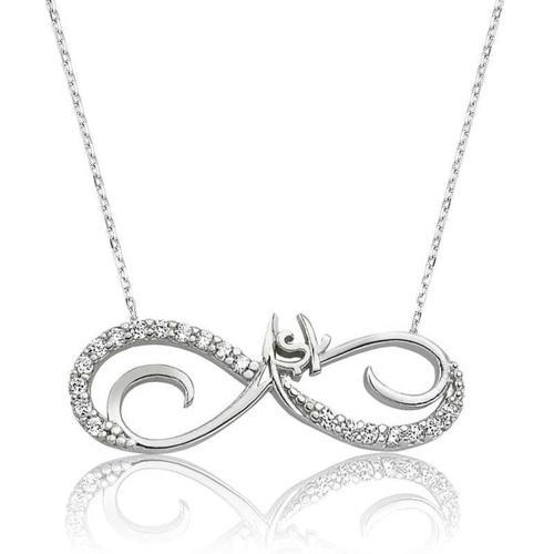 925 Ayar Gümüş Sonsuz Aşk Kadın Gümüş Kolye (BC-ED0750)