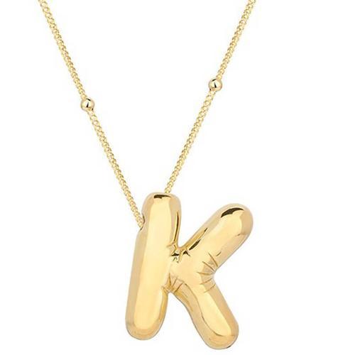 925 Ayar Gümüş Gold Balon K Harfi Kadın Kolye (BC-273DC1)
