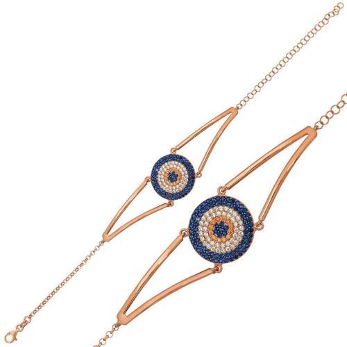 925 Ayar Gümüş Rose Nazar Bileklik (BC-0860B4)