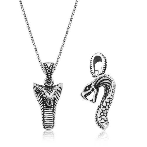 925 Ayar Gümüş Yılan Erkek Gümüş Kolye (BC-40F405)