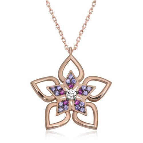 ​925 Ayar Gümüş Çiçek Kadın Gümüş Kolye (BC-E75307)